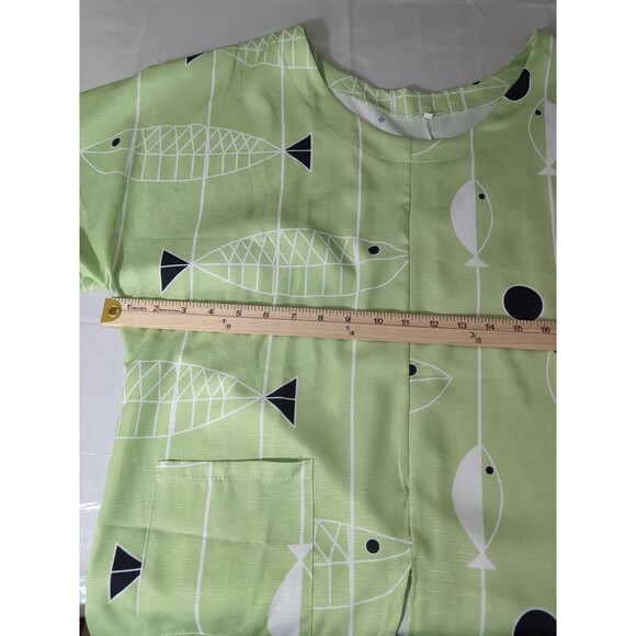 Miss look Blouse Fish Print Short Sleeve Pocket Detail Womans Size XL - Picture 14 of 16
